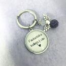 Nyckelring med strass ängel