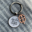 Nyckelring - lycka (silver/Rose)